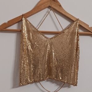 Metallic Chain Top